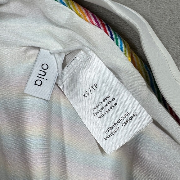 NWOT Onia Rainbow Pinstripe Lace Up One Piece Bikini Swimsuit Size XS - Picture 15 of 15